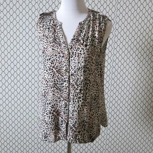 Daniel Rainn Multi Color Animal Print Sleeveless Top Blouse - Size Small